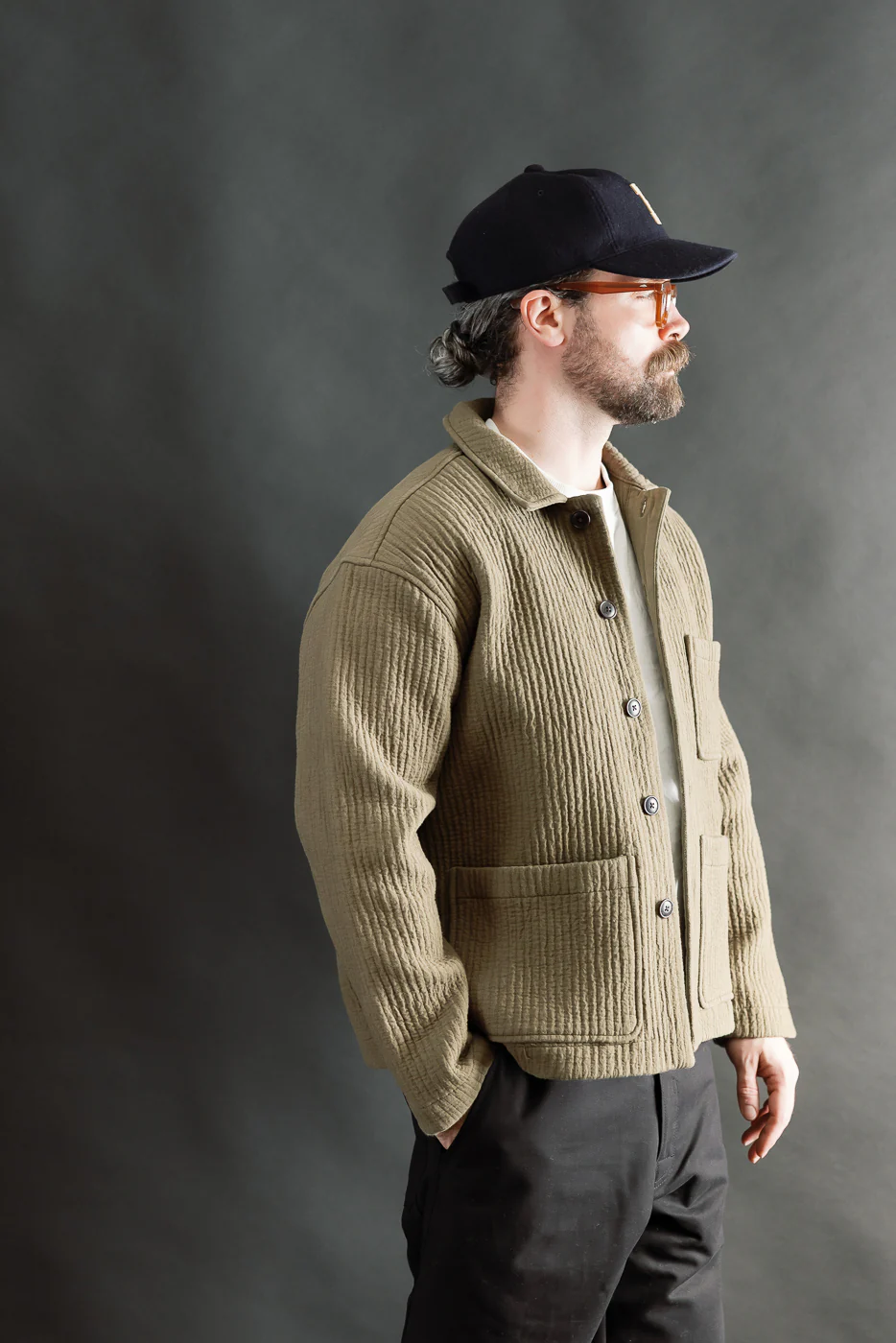 M-I-001 - Cana Shirt Fjord Jacquard - Fossil Green - Image 12