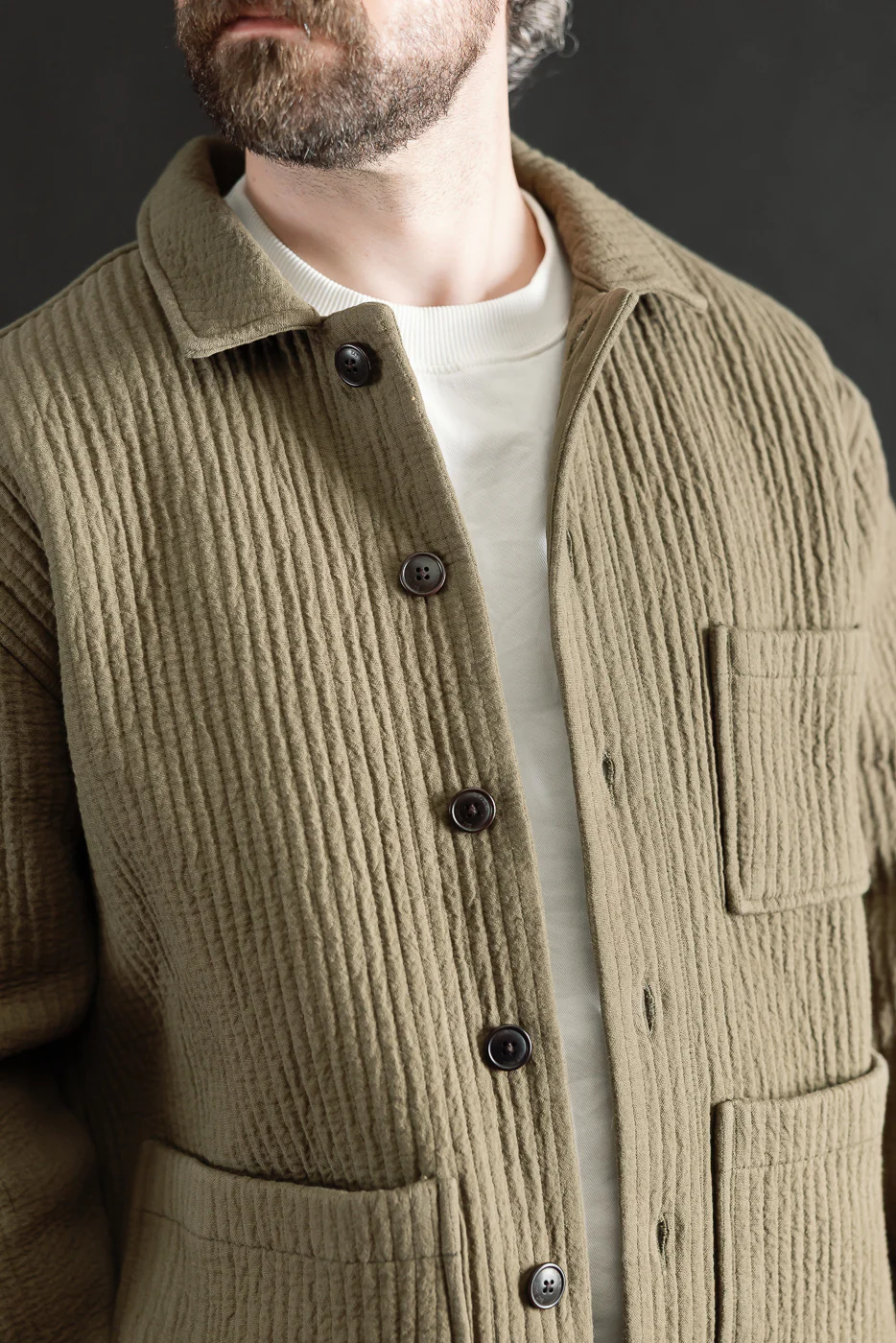 M-I-001 - Cana Shirt Fjord Jacquard - Fossil Green - Image 18