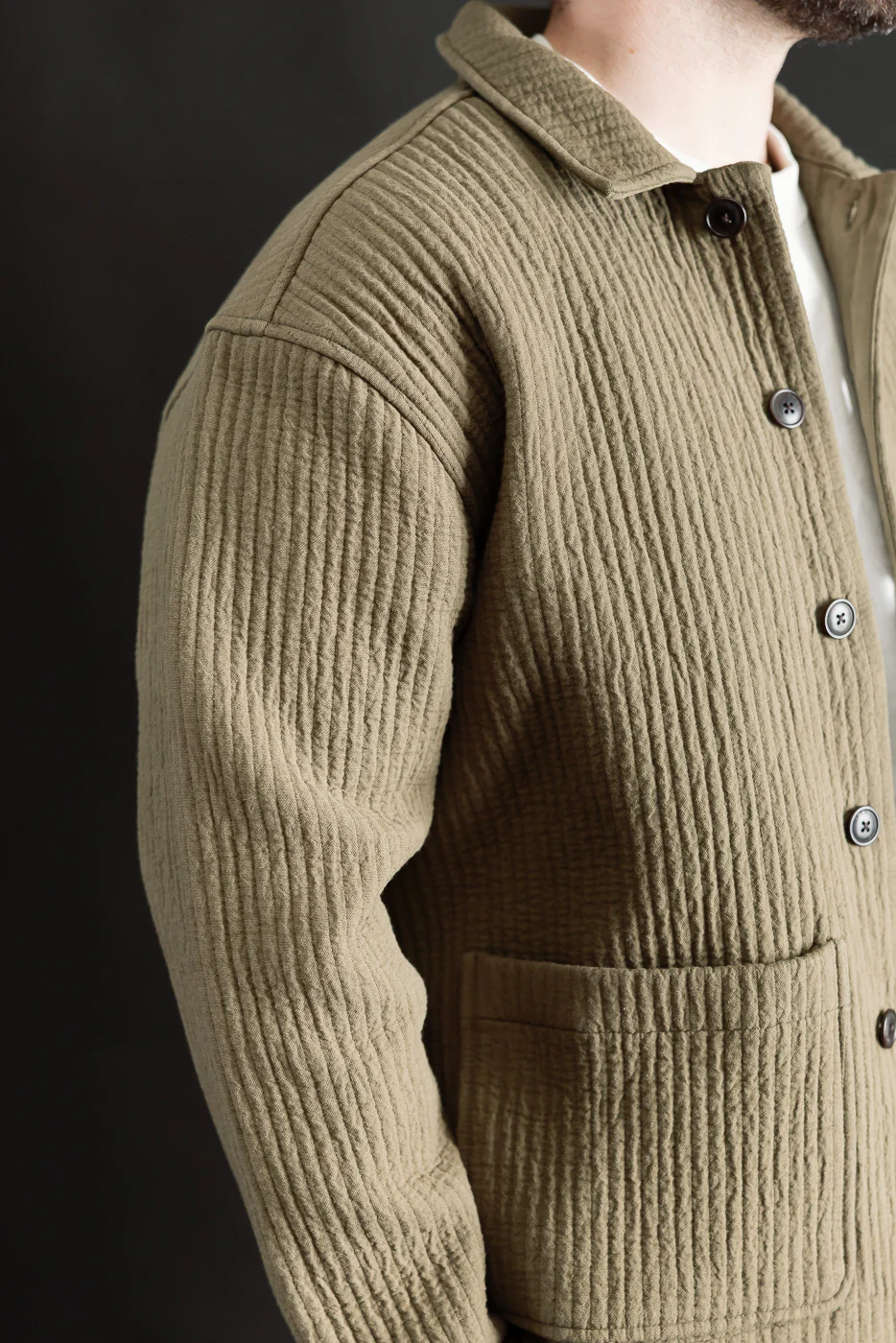 M-I-001 - Cana Shirt Fjord Jacquard - Fossil Green - Image 19