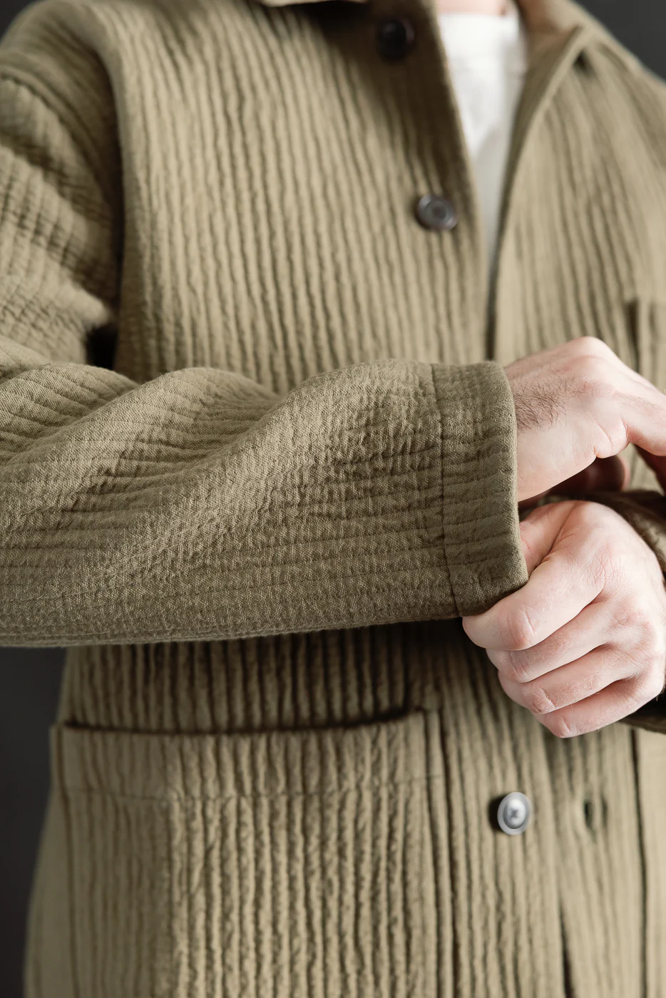 M-I-001 - Cana Shirt Fjord Jacquard - Fossil Green - Image 21