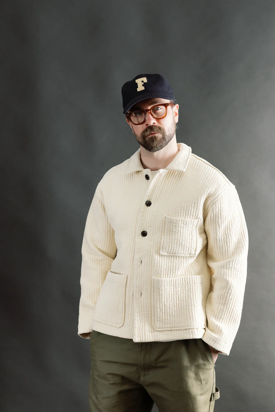M-I-001 - Cana Shirt Fjord Jacquard - Wheat - Image 9
