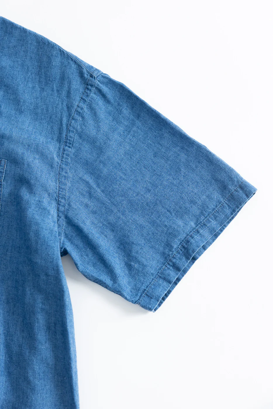 M-I-002 - Linen Cotton Denim Aloha Shirt - Blue - Image 3