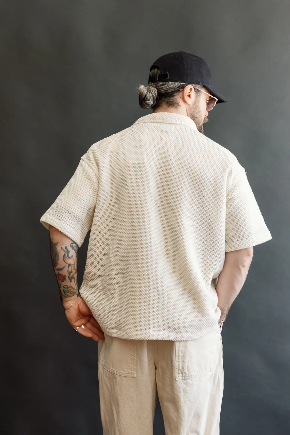 M-I-002C - Breeze Shirt Trellis Cotton - Ecru - Image 11
