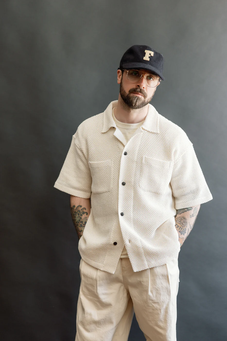 M-I-002C - Breeze Shirt Trellis Cotton - Ecru - Image 14