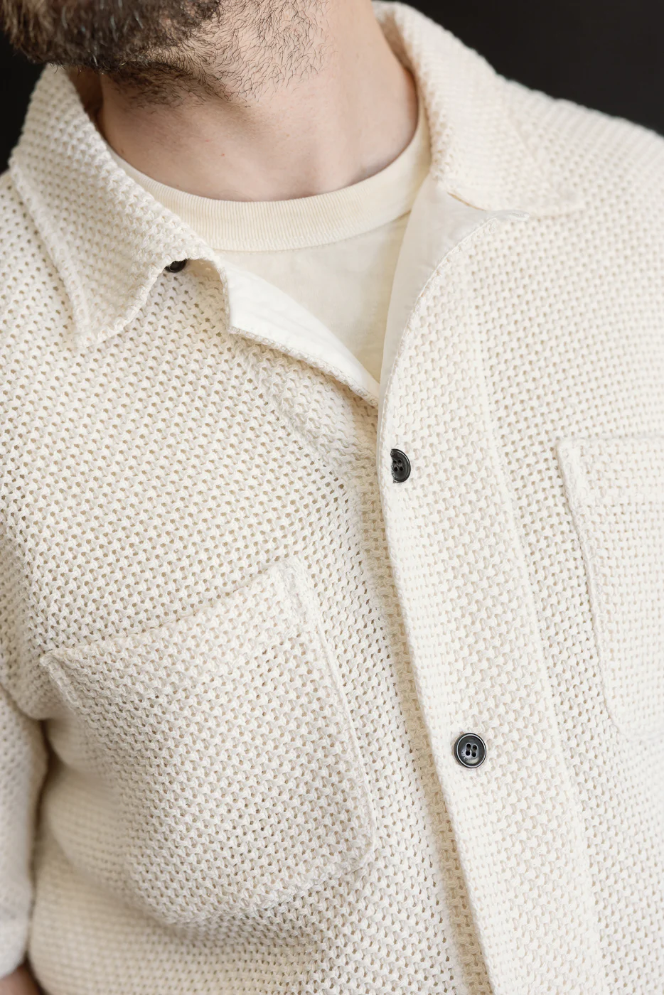 M-I-002C - Breeze Shirt Trellis Cotton - Ecru - Image 16