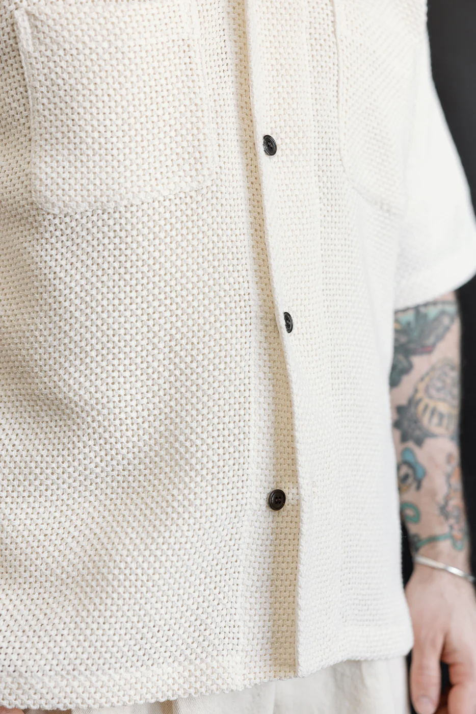 M-I-002C - Breeze Shirt Trellis Cotton - Ecru - Image 19