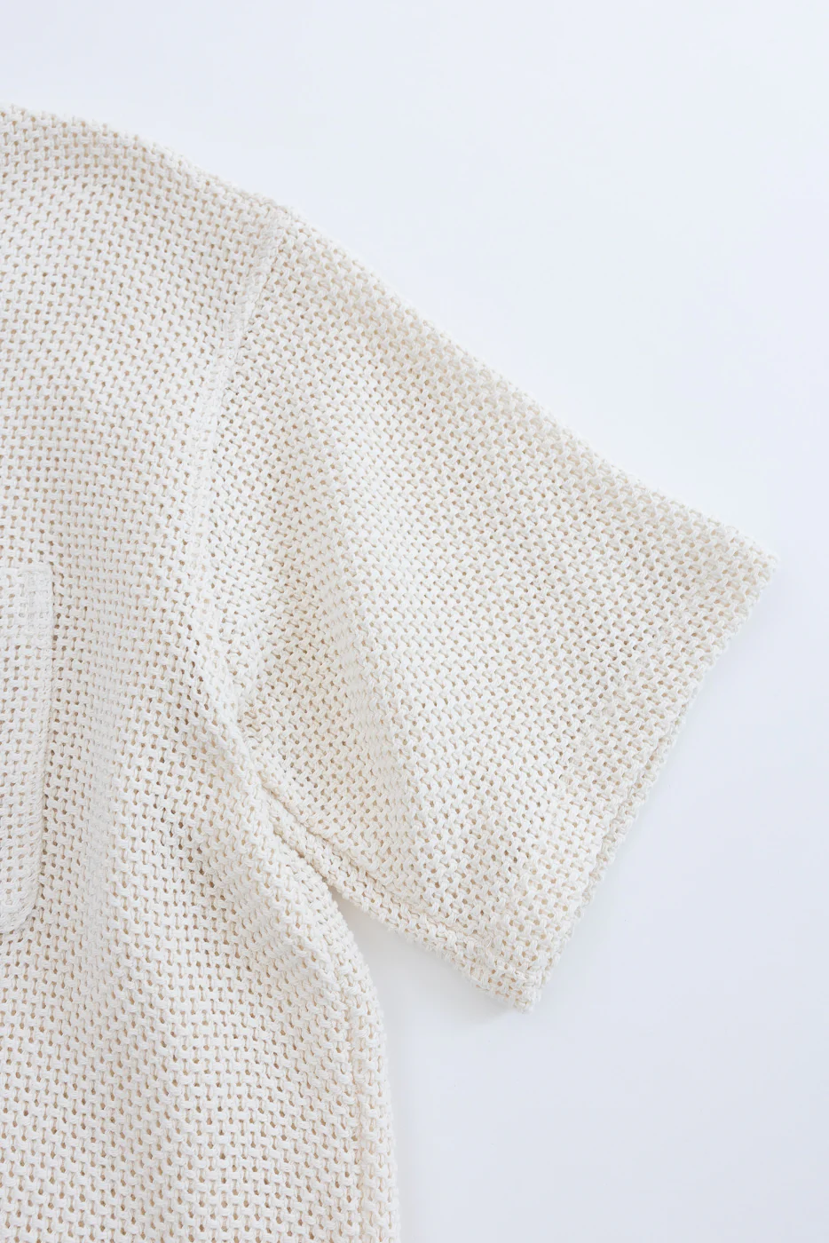 M-I-002C - Breeze Shirt Trellis Cotton - Ecru - Image 4
