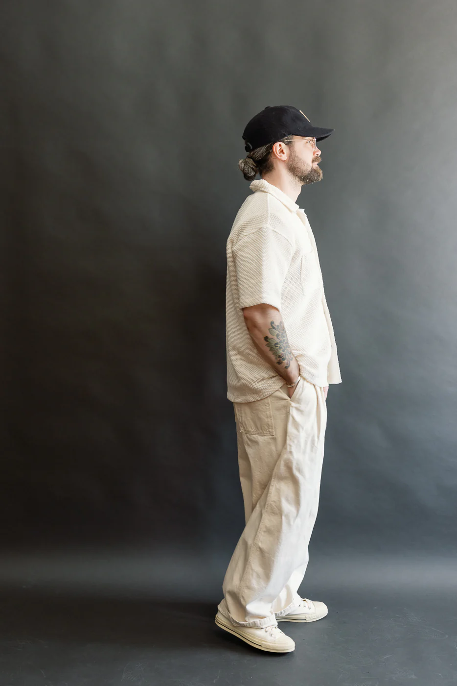 M-I-002C - Breeze Shirt Trellis Cotton - Ecru - Image 7