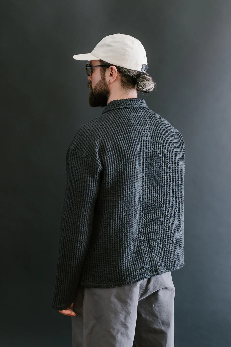 M-I-006 - Cabana Shirt Chickpea Cotton - Asphalt - Image 15