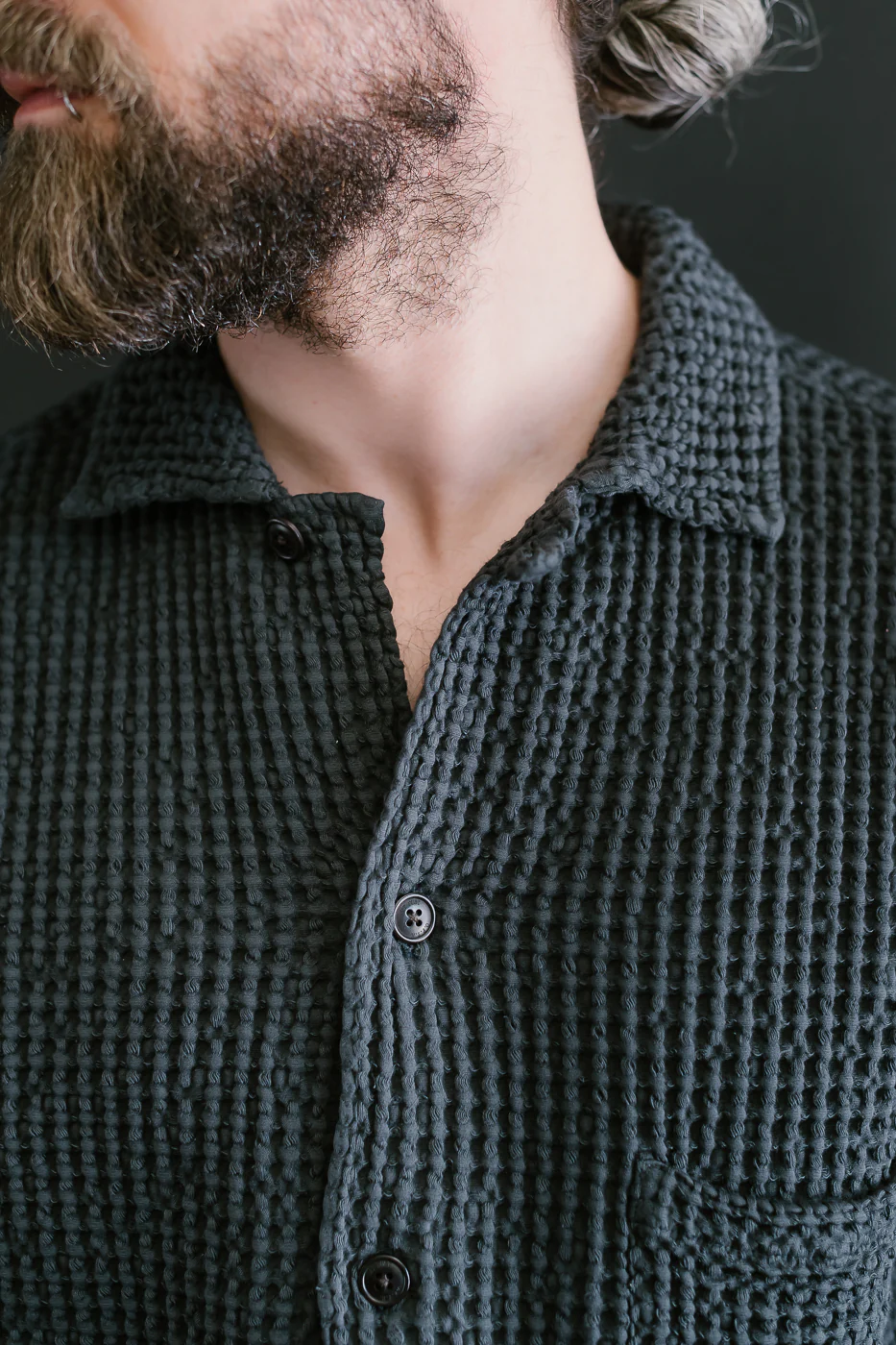 M-I-006 - Cabana Shirt Chickpea Cotton - Asphalt - Image 19