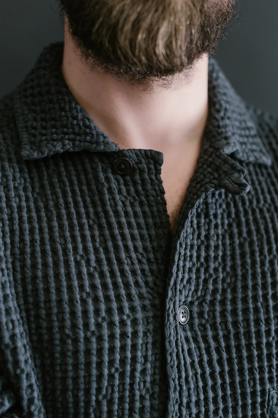 M-I-006 - Cabana Shirt Chickpea Cotton - Asphalt - Image 24