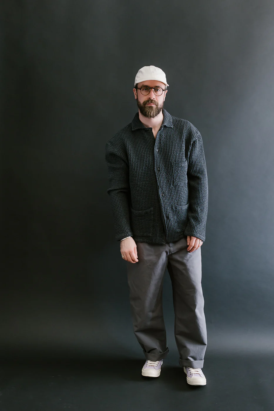 M-I-006 - Cabana Shirt Chickpea Cotton - Asphalt - Image 8