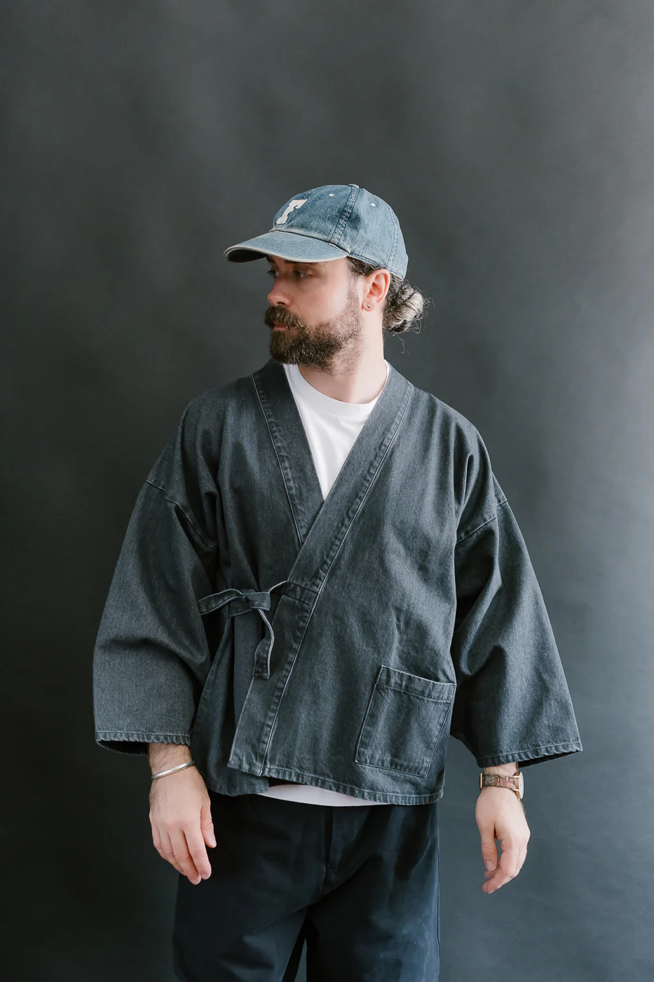 M-I-008 - Shogun Kimono Griffin Denim - Asphalt - Image 10