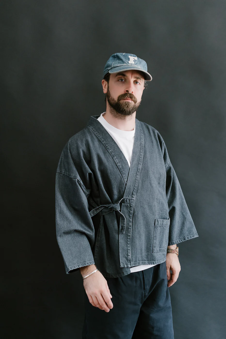 M-I-008 - Shogun Kimono Griffin Denim - Asphalt - Image 11
