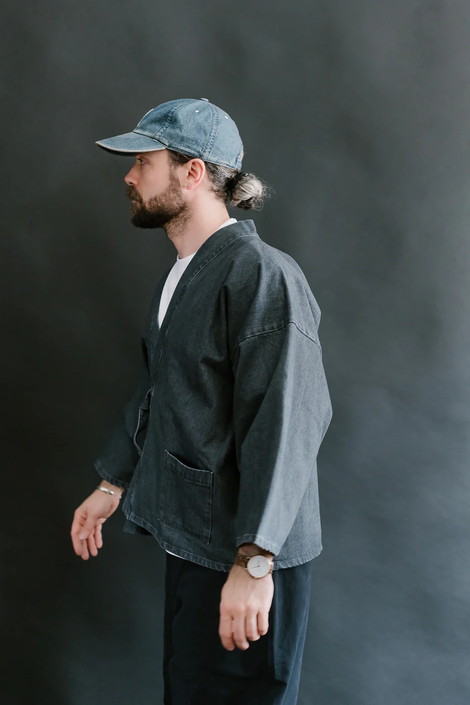 M-I-008 - Shogun Kimono Griffin Denim - Asphalt - Image 15