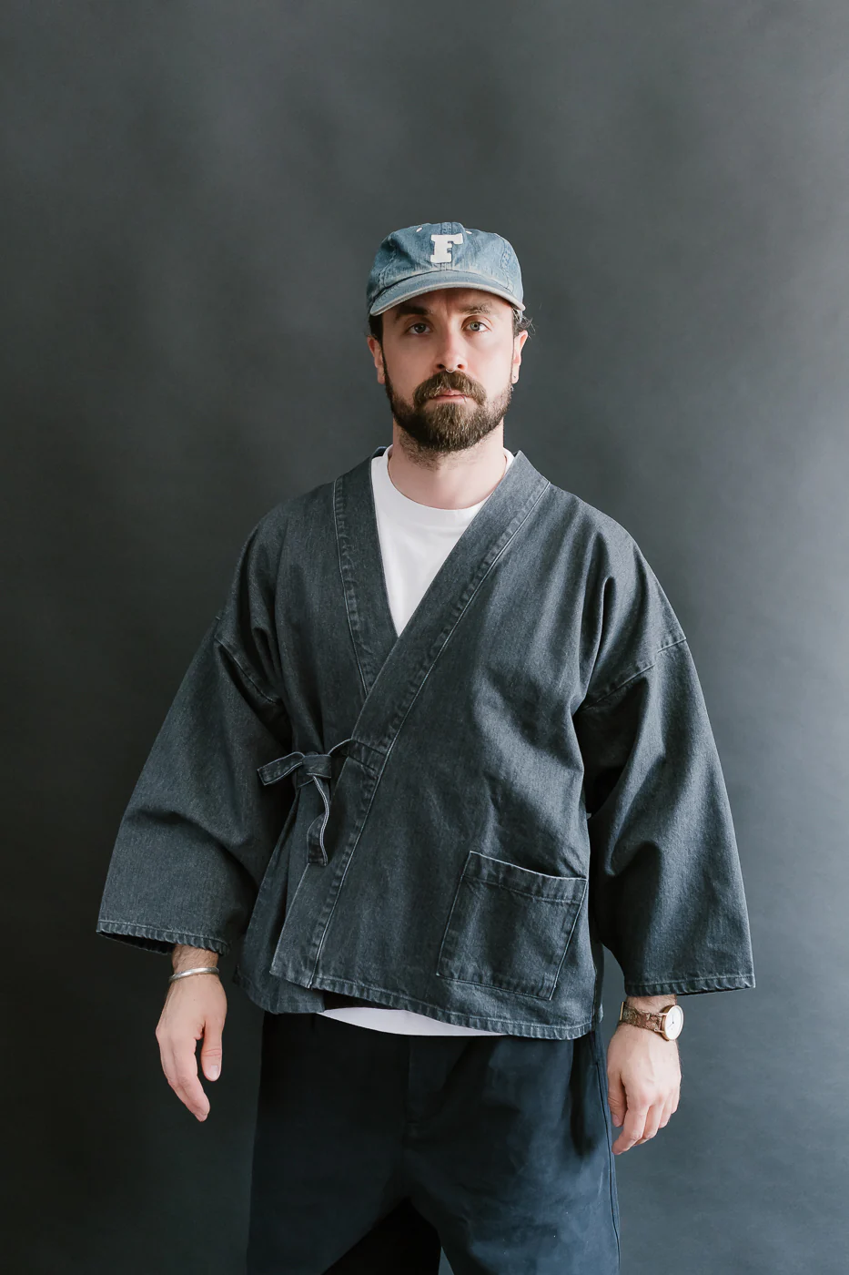 M-I-008 - Shogun Kimono Griffin Denim - Asphalt - Image 16