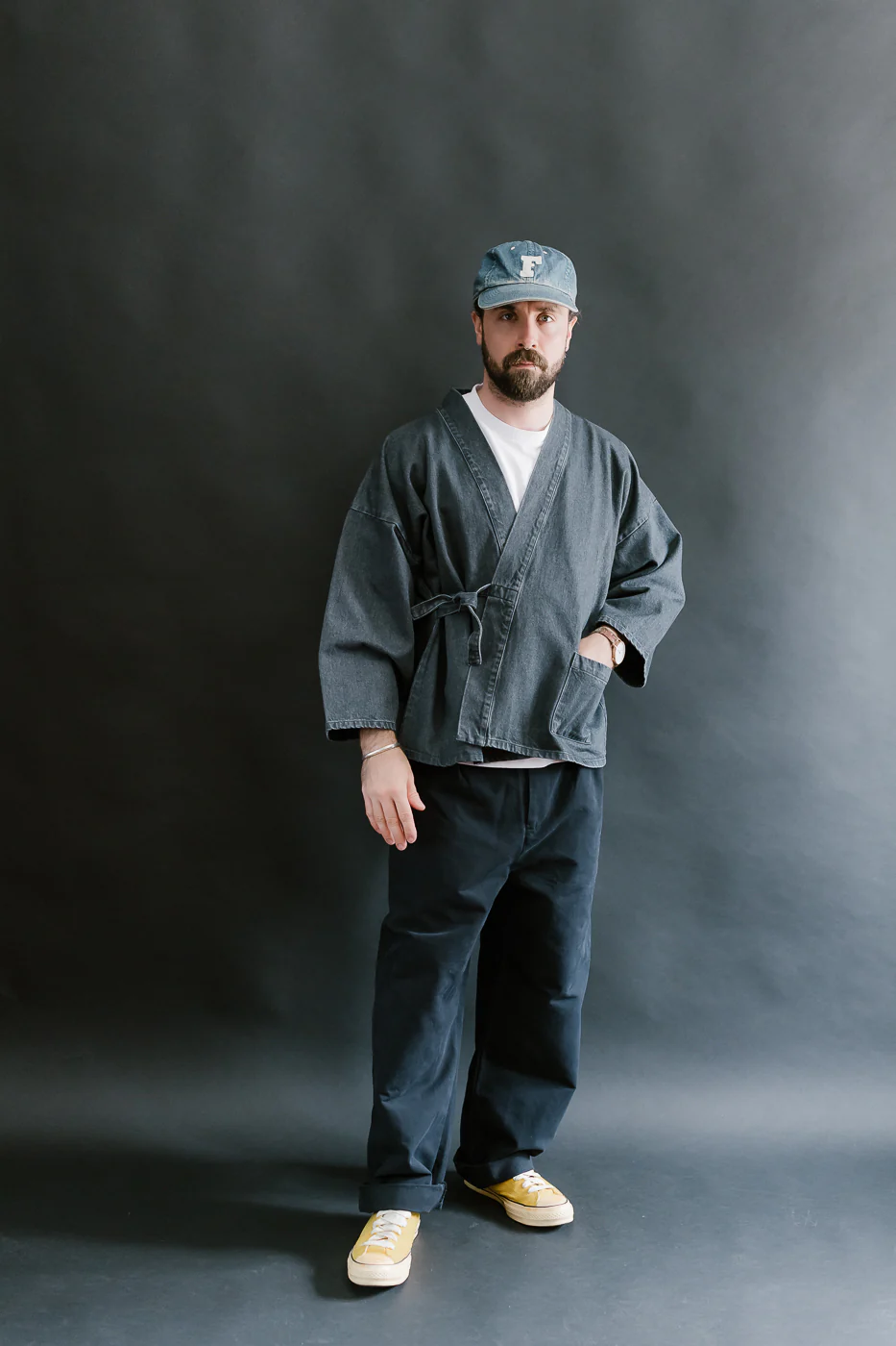 M-I-008 - Shogun Kimono Griffin Denim - Asphalt - Image 7
