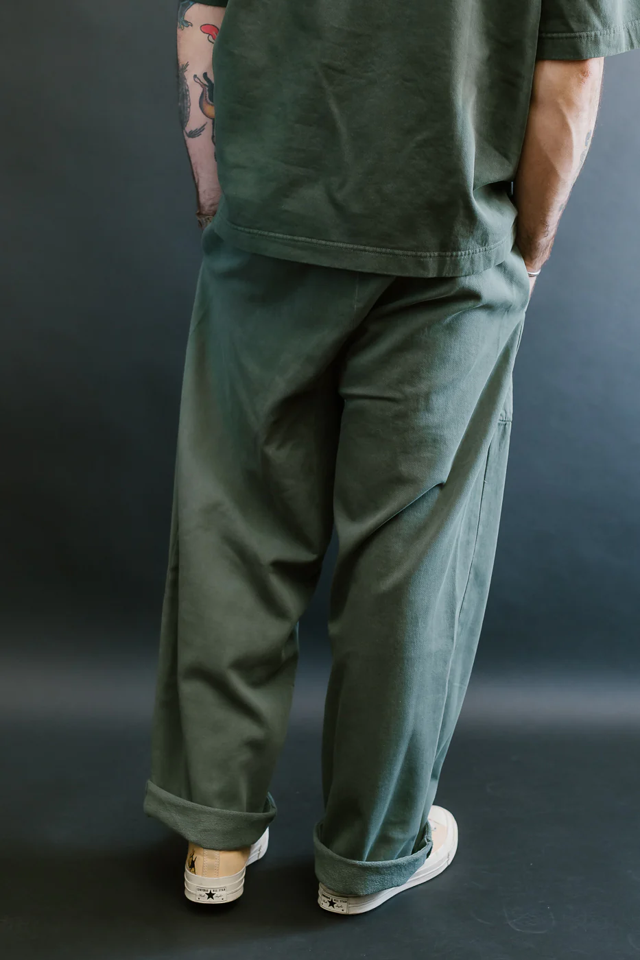 M-J-0003 - Reformer Pants Twill Jersey - Forest Green - Image 11