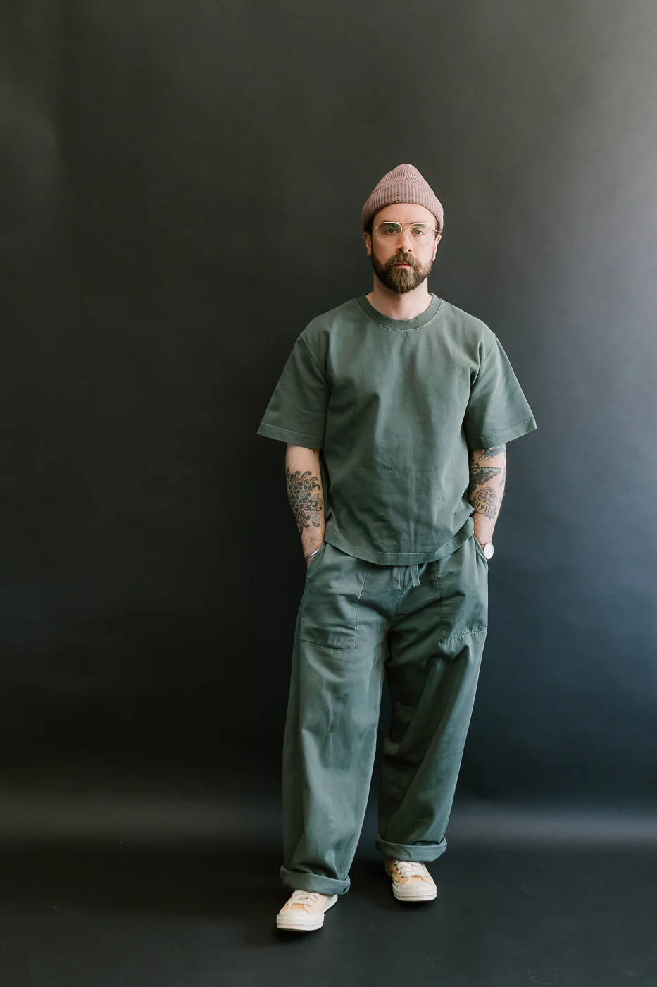 M-J-0003 - Reformer Pants Twill Jersey - Forest Green - Image 5