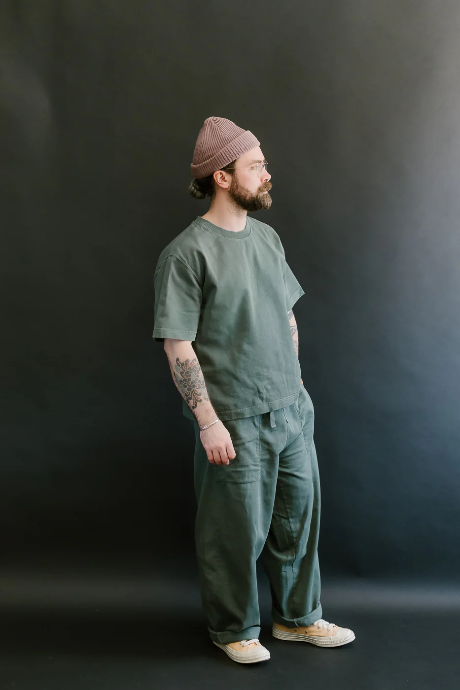 M-J-0003 - Reformer Pants Twill Jersey - Forest Green - Image 6