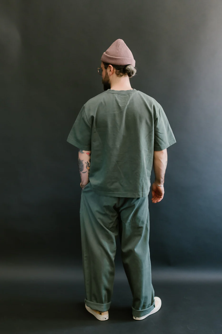 M-J-0003 - Reformer Pants Twill Jersey - Forest Green - Image 7