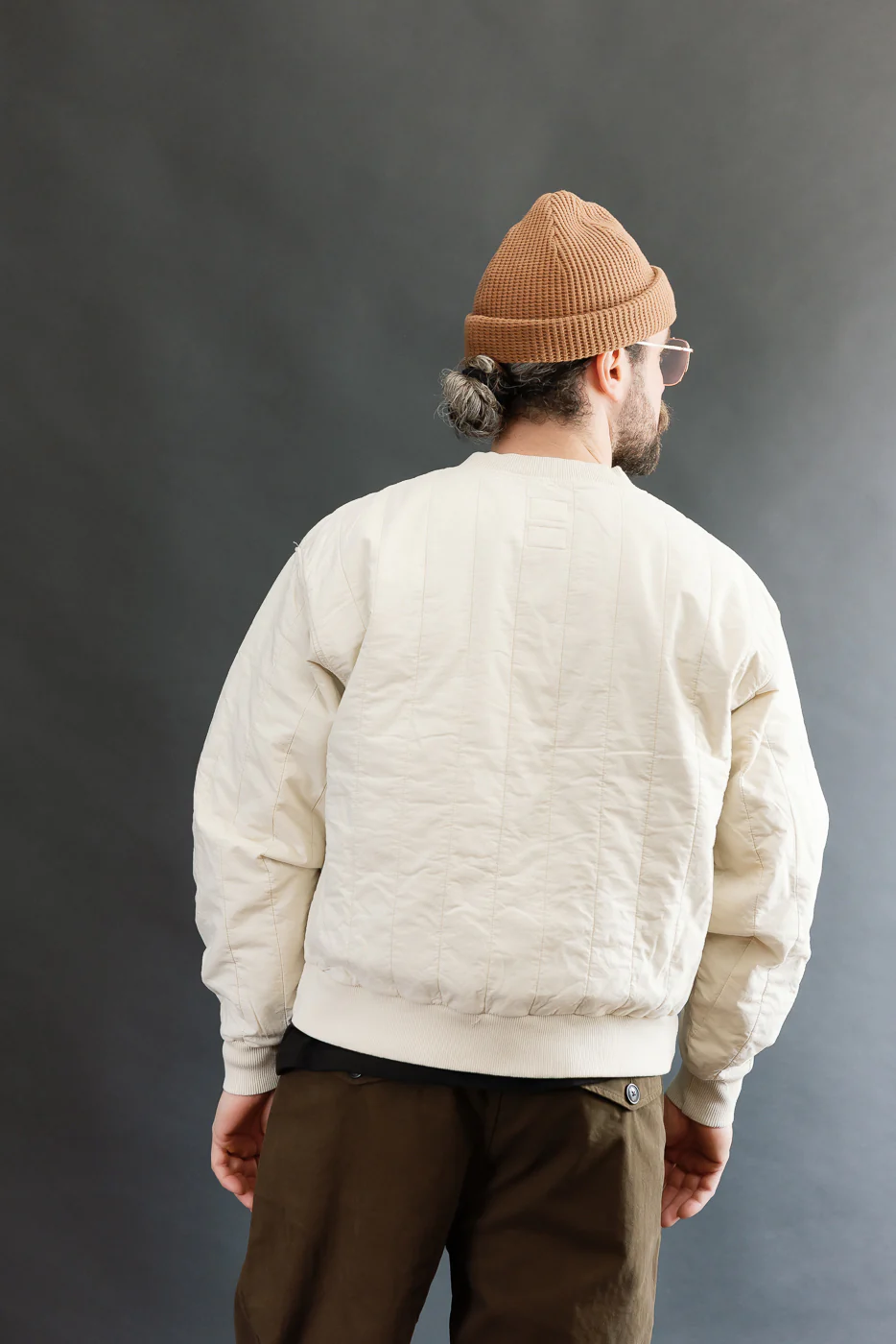 M-J-002 - Oslo Sweater Quilted Cotton - Ecru - Image 11