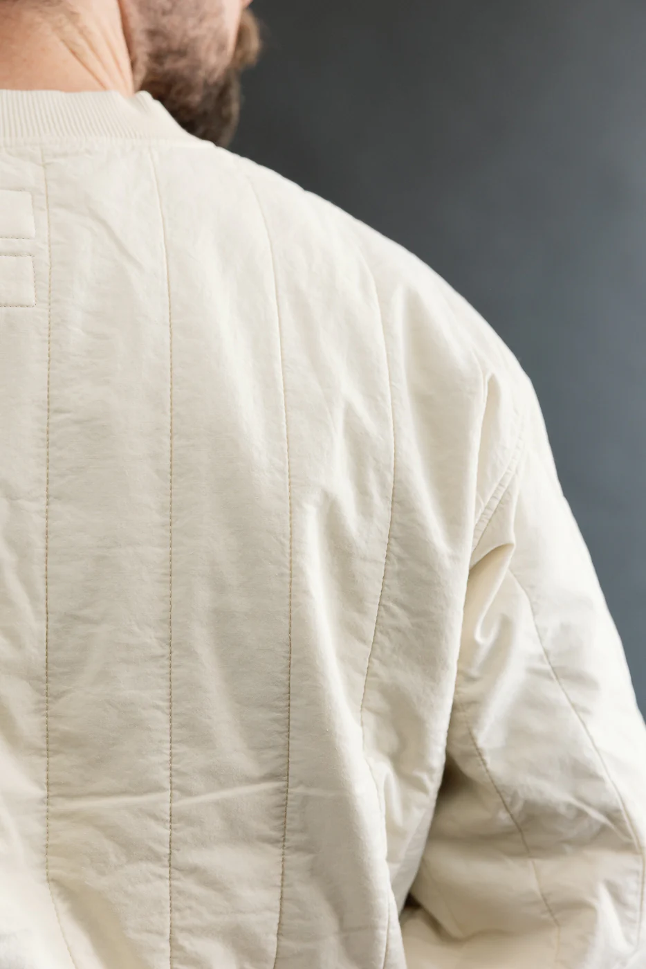 M-J-002 - Oslo Sweater Quilted Cotton - Ecru - Image 18