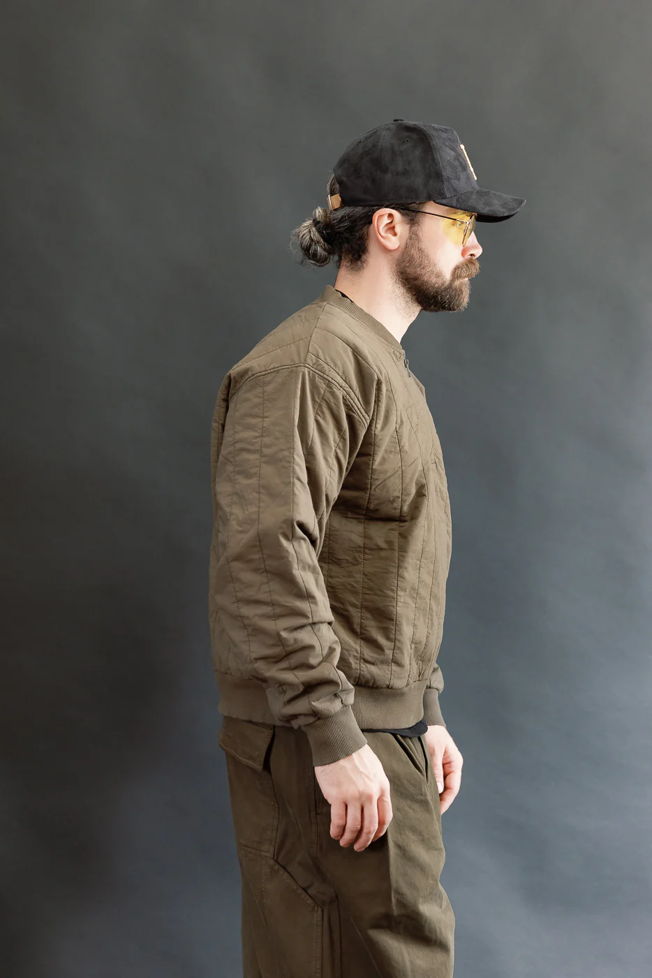 M-J-002 - Oslo Sweater Quilted Cotton - Java Brown - Image 12