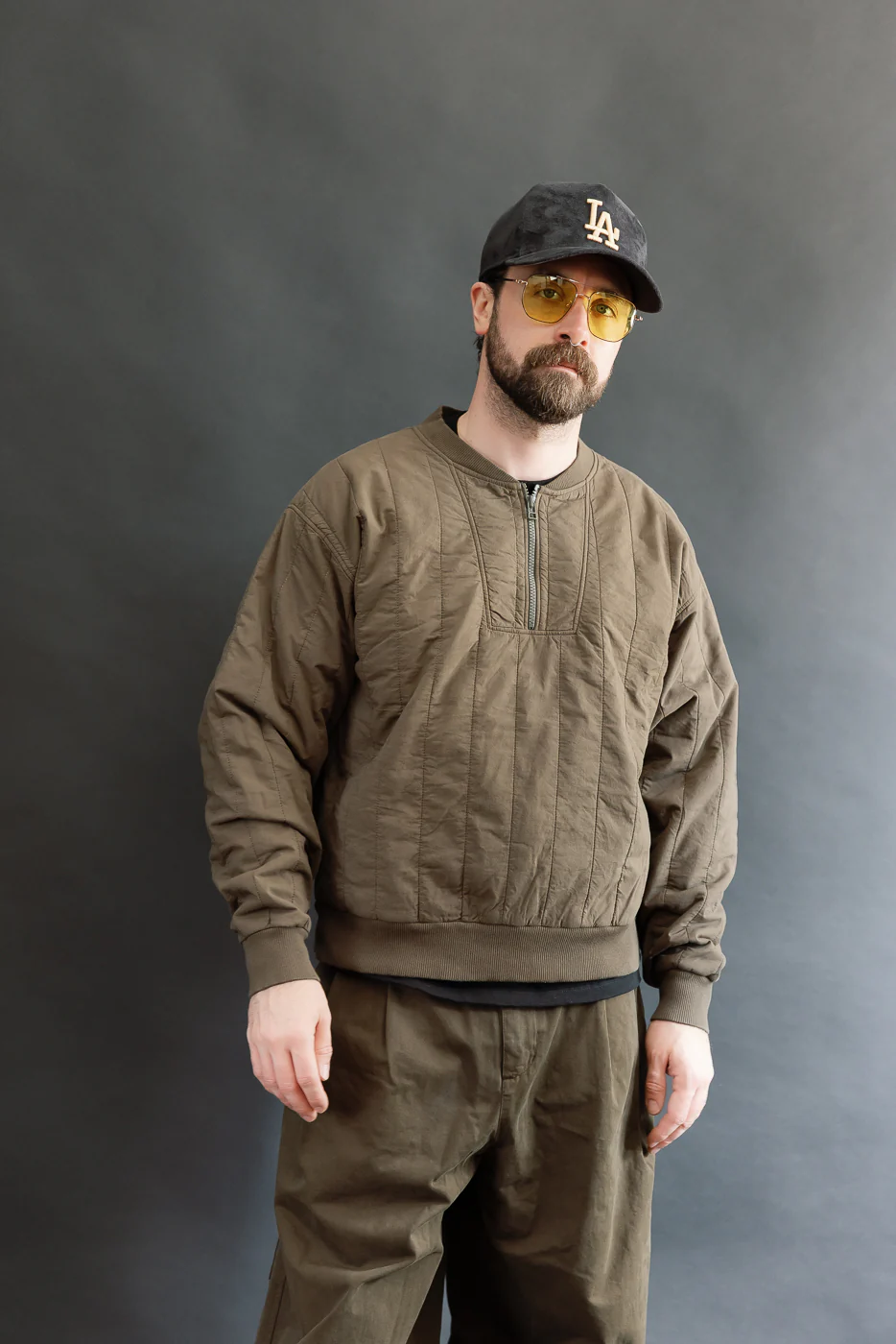 M-J-002 - Oslo Sweater Quilted Cotton - Java Brown - Image 13
