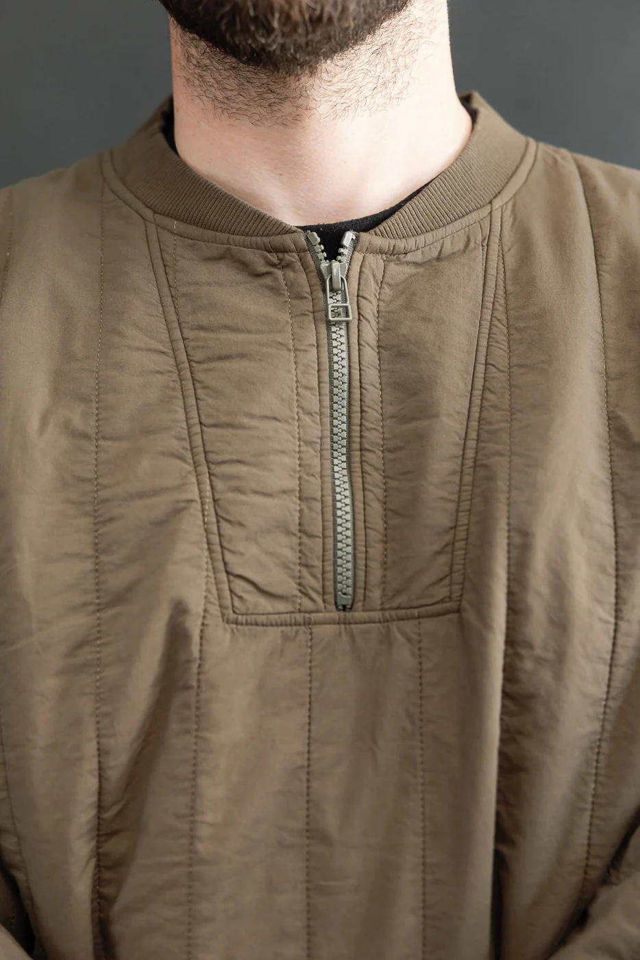 M-J-002 - Oslo Sweater Quilted Cotton - Java Brown - Image 15
