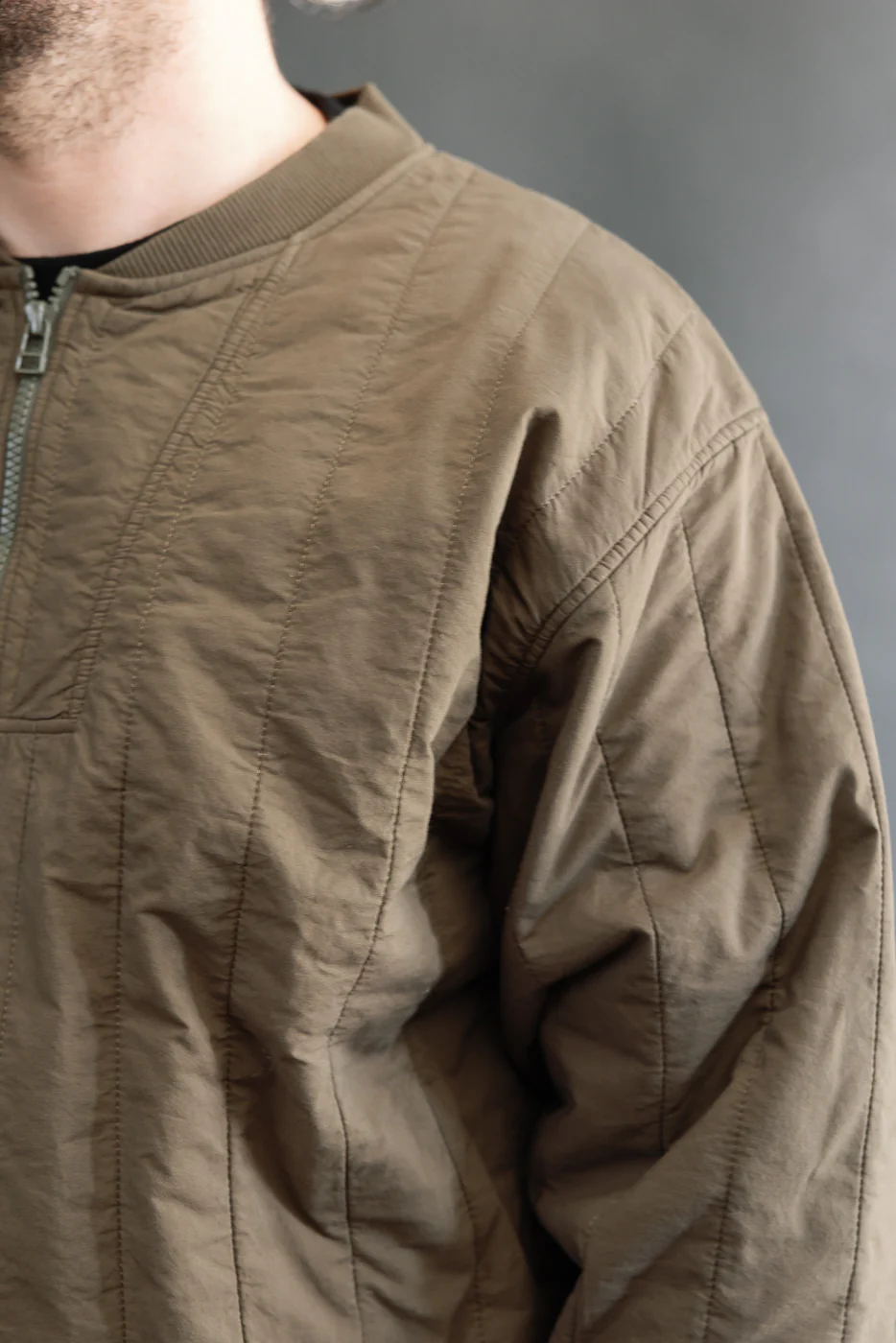 M-J-002 - Oslo Sweater Quilted Cotton - Java Brown - Image 16