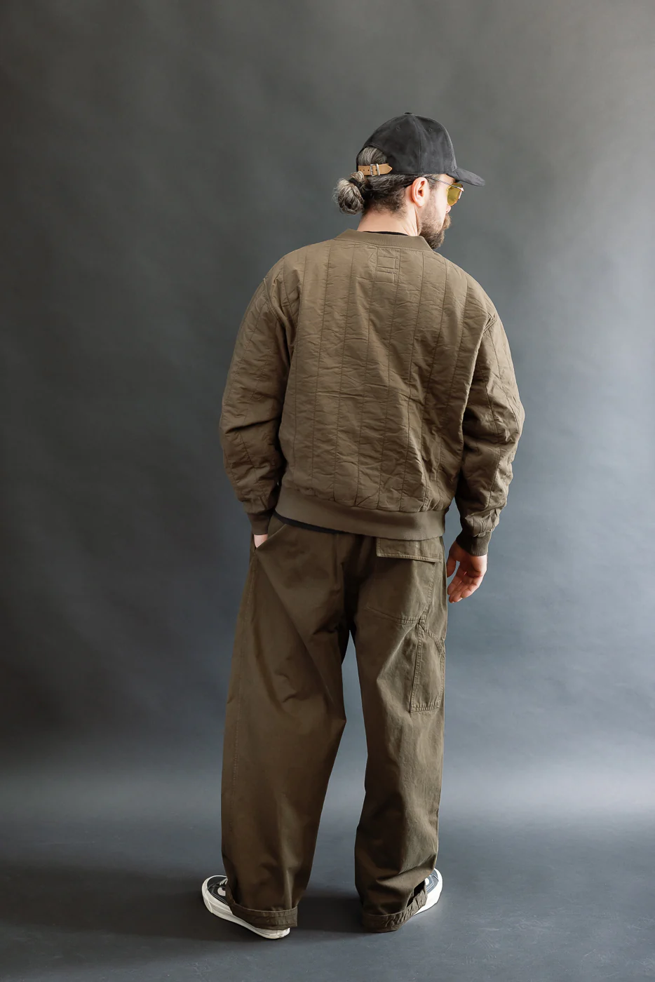 M-J-002 - Oslo Sweater Quilted Cotton - Java Brown - Image 7