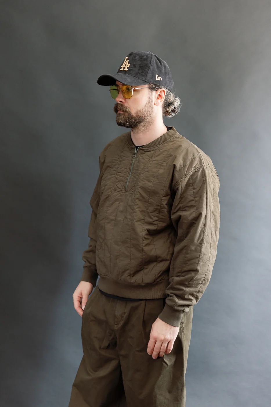 M-J-002 - Oslo Sweater Quilted Cotton - Java Brown - Image 9