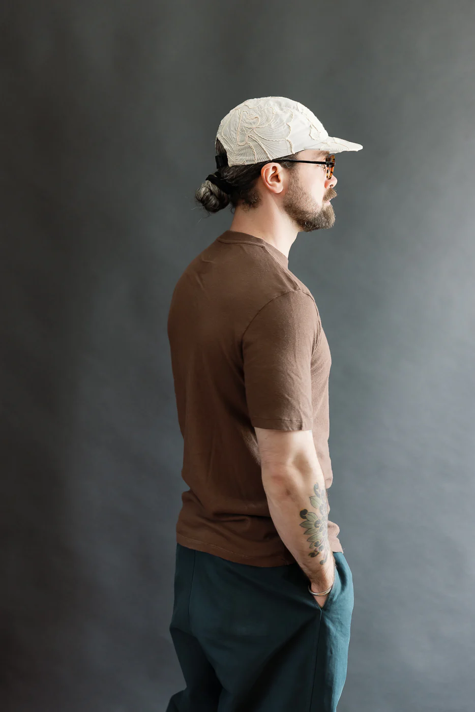 M-J-004 - Pocket T Shirt Cotton Hemp - Aztec Brown - Image 13