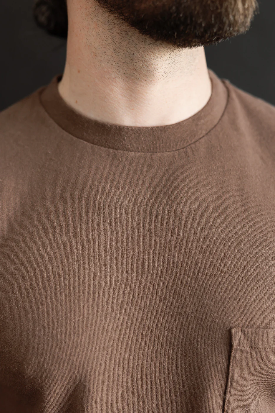 M-J-004 - Pocket T Shirt Cotton Hemp - Aztec Brown - Image 17