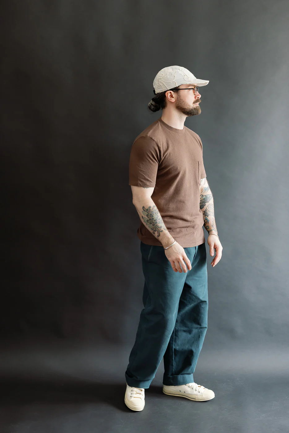 M-J-004 - Pocket T Shirt Cotton Hemp - Aztec Brown - Image 7