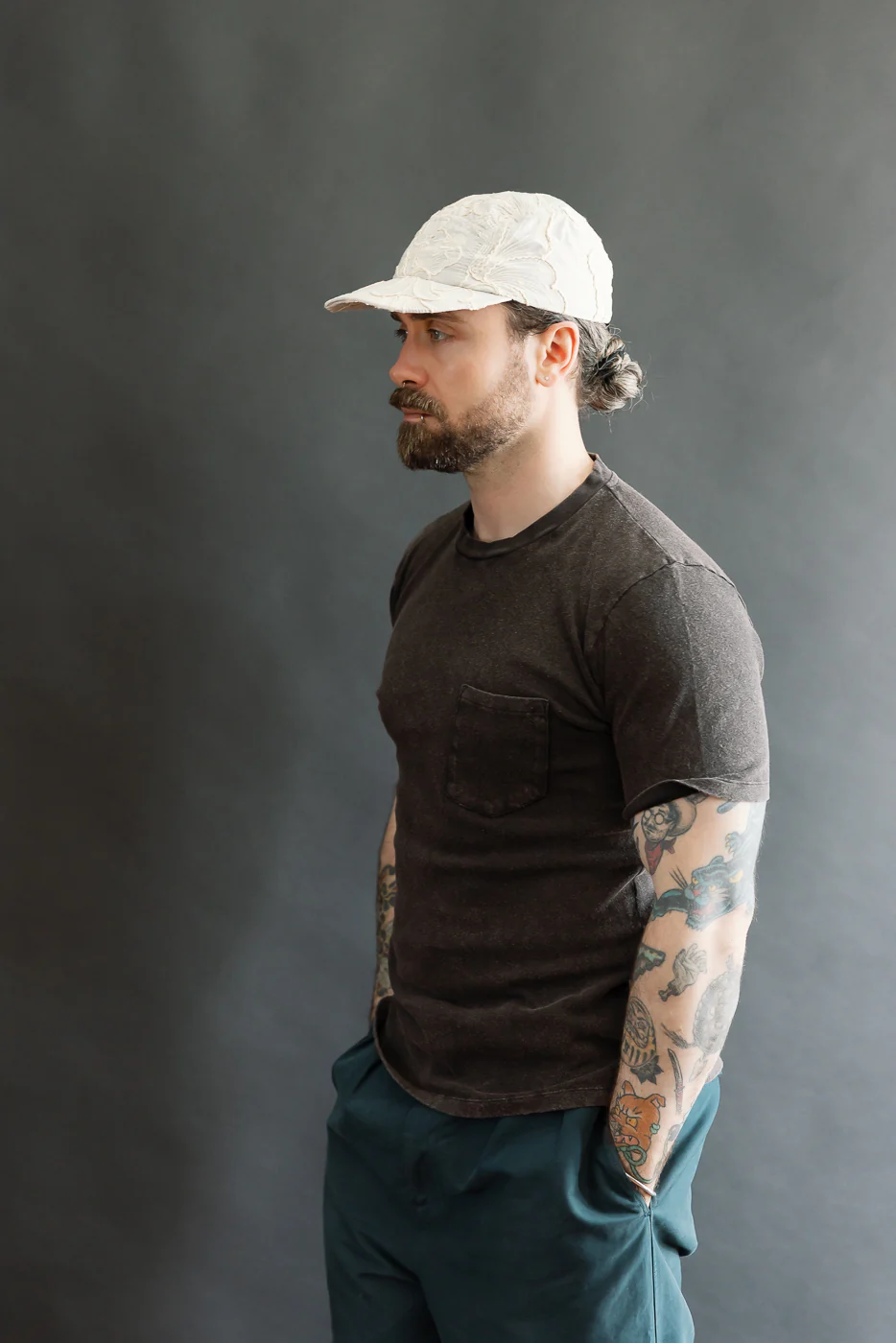 M-J-004 - Pocket T Shirt Cotton Hemp - Vintage Black - Image 10
