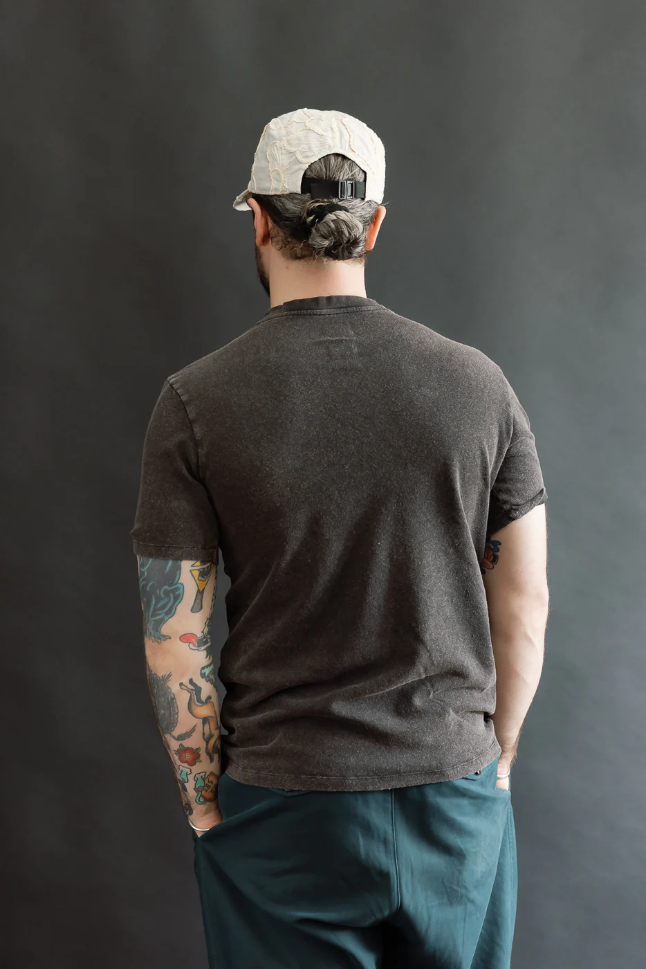 M-J-004 - Pocket T Shirt Cotton Hemp - Vintage Black - Image 11