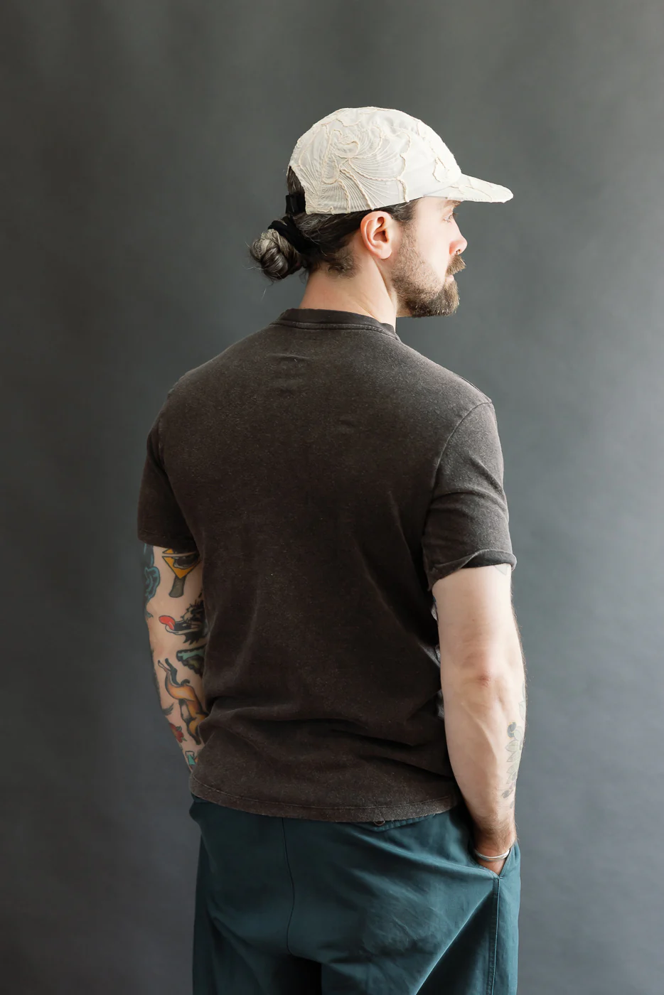 M-J-004 - Pocket T Shirt Cotton Hemp - Vintage Black - Image 12