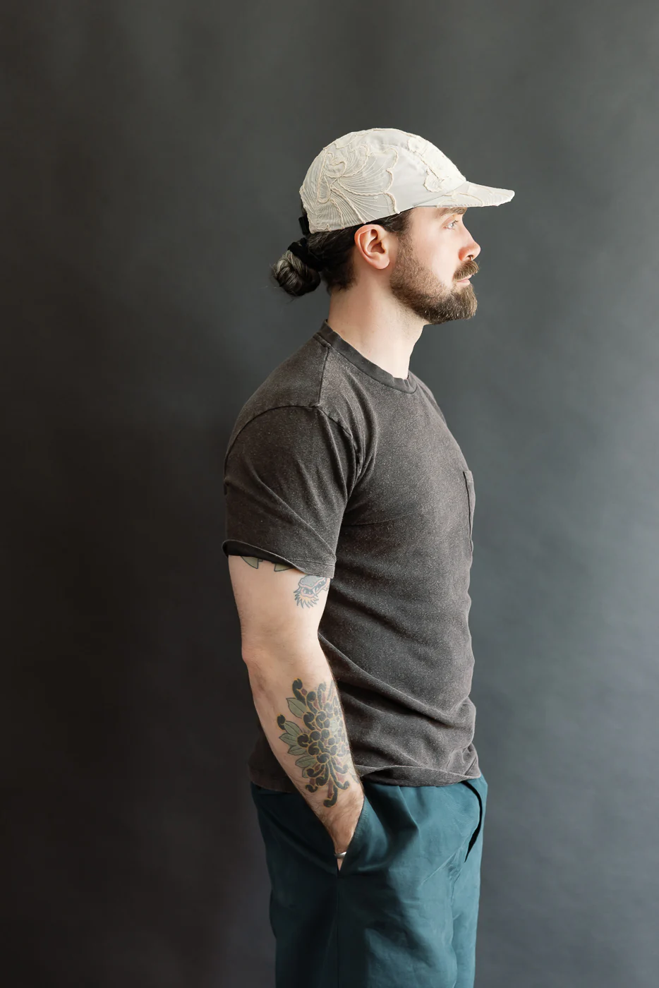 M-J-004 - Pocket T Shirt Cotton Hemp - Vintage Black - Image 13