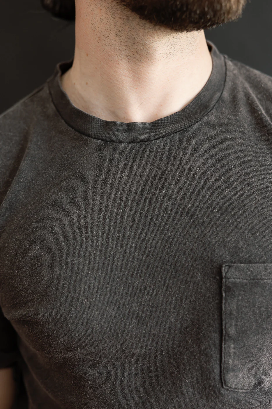 M-J-004 - Pocket T Shirt Cotton Hemp - Vintage Black - Image 16