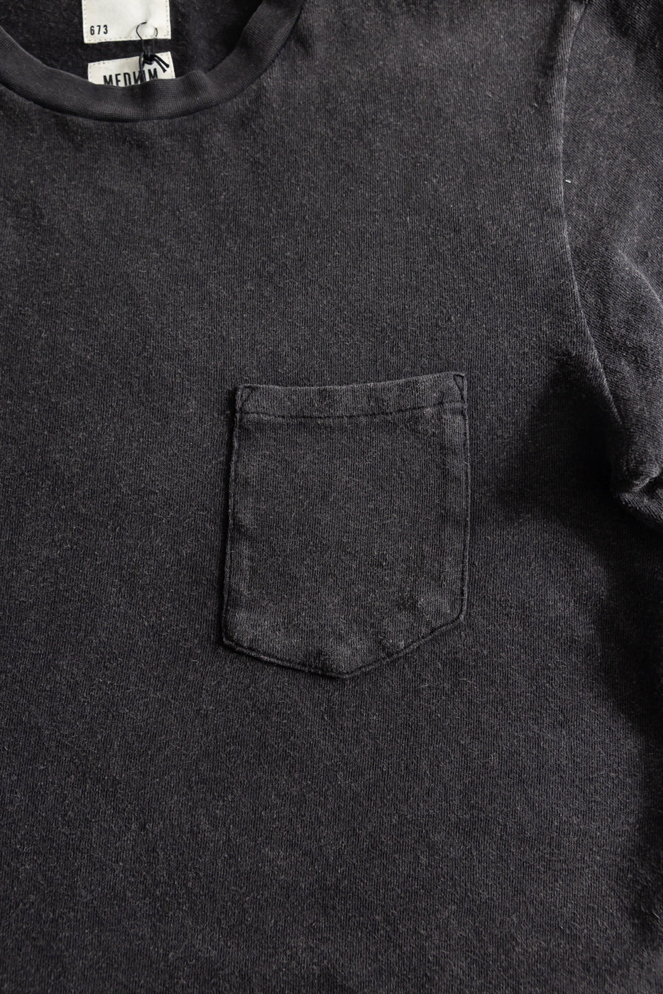 M-J-004 - Pocket T Shirt Cotton Hemp - Vintage Black - Image 3