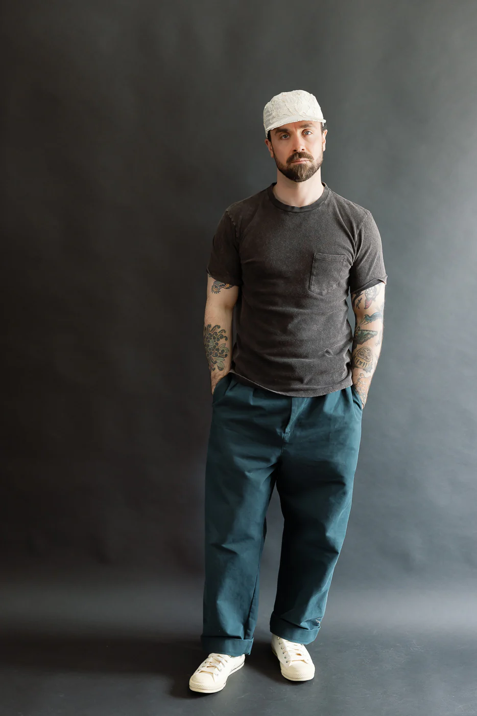 M-J-004 - Pocket T Shirt Cotton Hemp - Vintage Black - Image 6