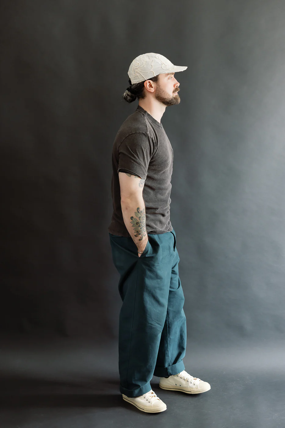 M-J-004 - Pocket T Shirt Cotton Hemp - Vintage Black - Image 7