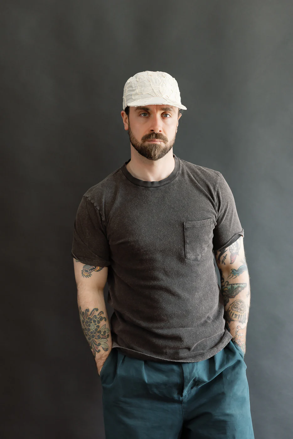 M-J-004 - Pocket T Shirt Cotton Hemp - Vintage Black - Image 9