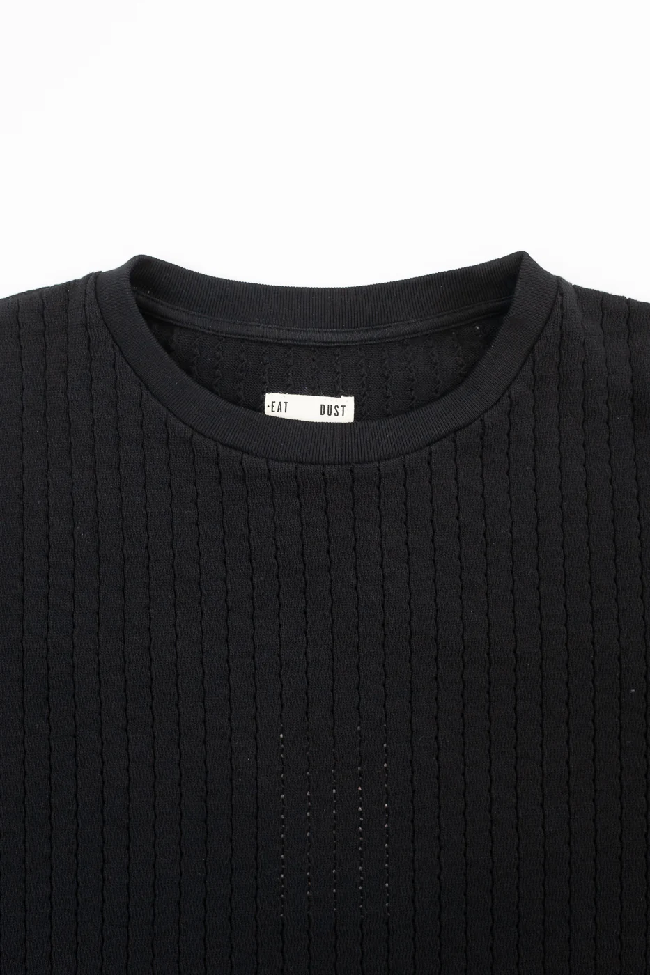 M-J-009 - Cotton Mesh Oversized T-shirt - Black - Image 2
