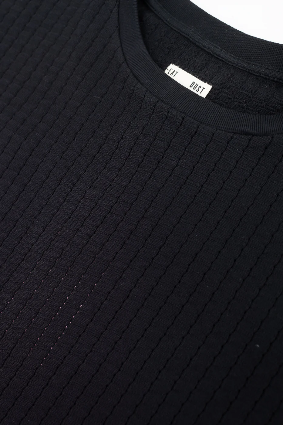 M-J-009 - Cotton Mesh Oversized T-shirt - Black - Image 3