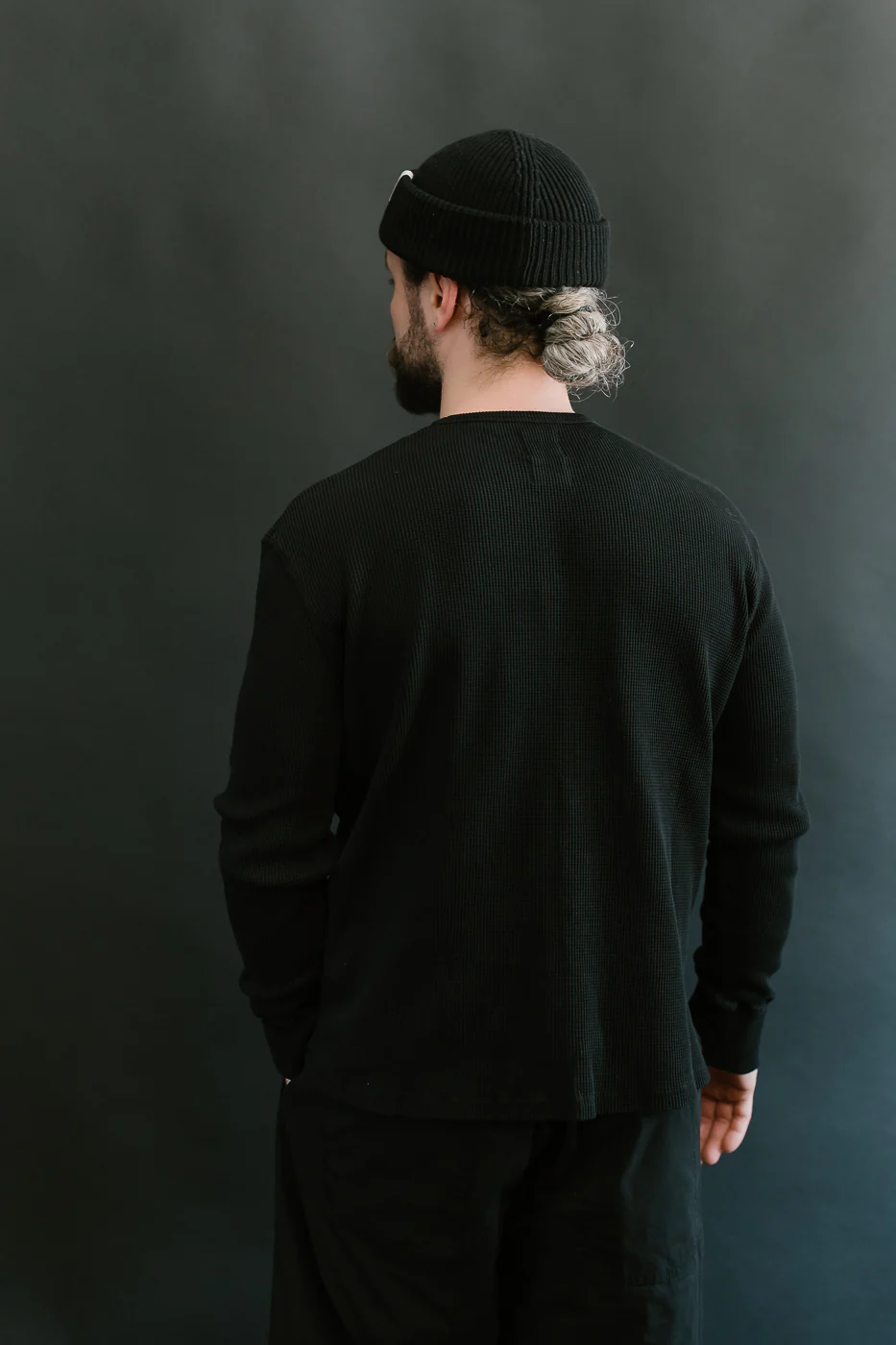 M-Z-J-NOS-900 - Thermo Waffle T Jersey - Black - Image 11
