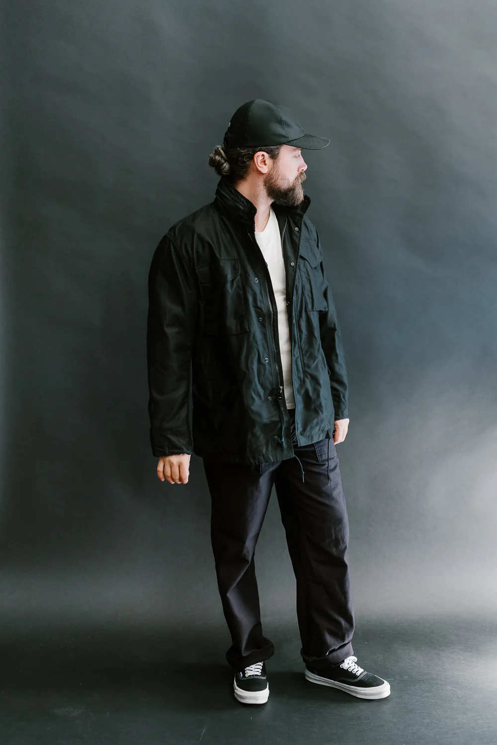 01-6065-61 - M65 Field Jacket Reverse Sateen - All Black - Image 10