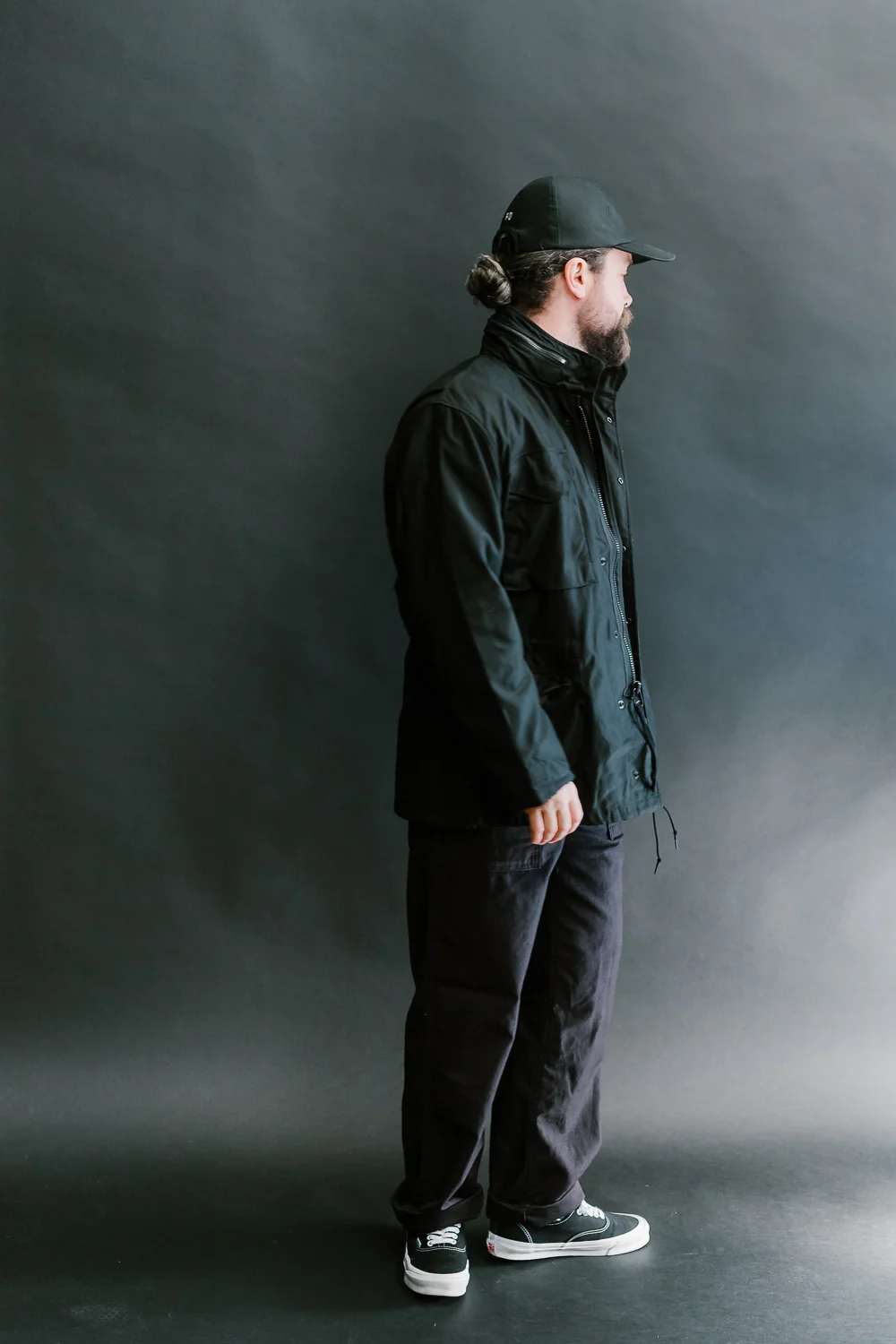 01-6065-61 - M65 Field Jacket Reverse Sateen - All Black - Image 11